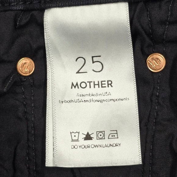 Mother High Waisted Looker Jeans Womens 25 Not Guilty One Liner Black Skinny - Picture 6 of 16